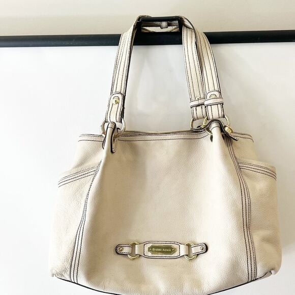 Etienne Aigner Cream Vintage Leather Satchel Handbag Bag Purse - Picture 1 of 15
